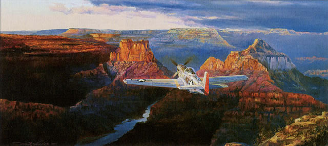 "Solitude Over the Grandure" - Rick Herter - P-51 Mustang World War II Art